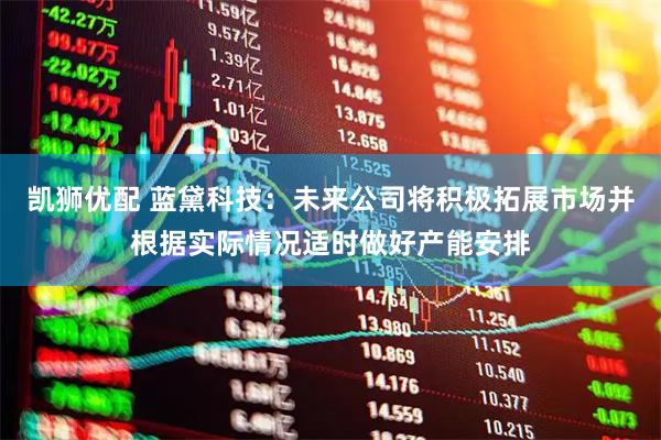 凯狮优配 蓝黛科技：未来公司将积极拓展市场并根据实际情况适时做好产能安排