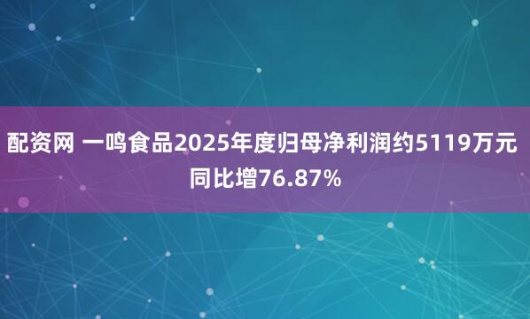 配资网 一鸣食品2025年度归母净利润约5119万元 同比增76.87%