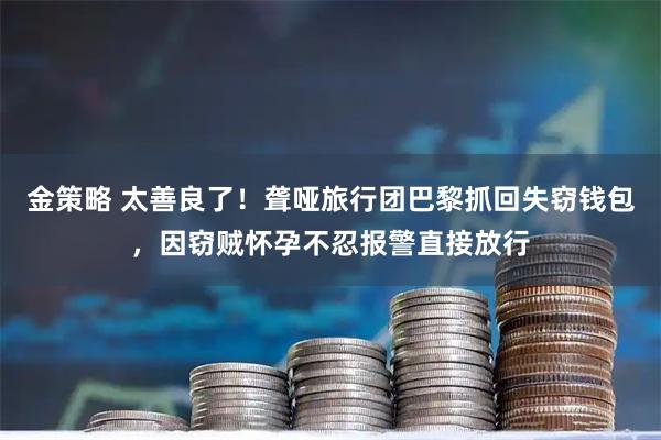 金策略 太善良了！聋哑旅行团巴黎抓回失窃钱包，因窃贼怀孕不忍报警直接放行