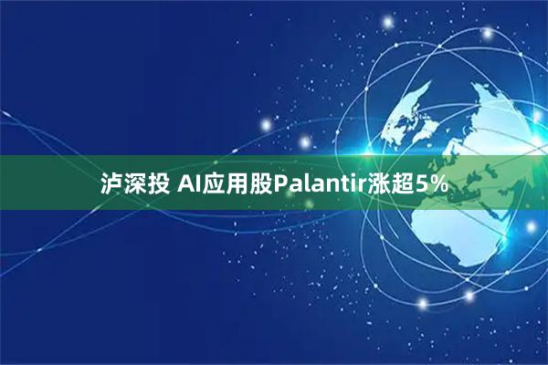 泸深投 AI应用股Palantir涨超5%