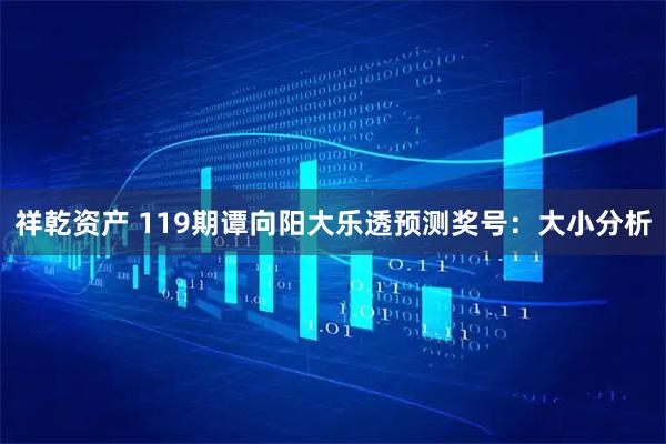 祥乾资产 119期谭向阳大乐透预测奖号：大小分析
